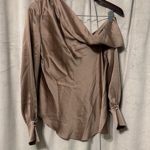 Jonathan Simkhai Brown Draped Blouse